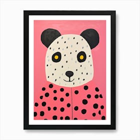 Pink Polka Dot Panda 2 Art Print