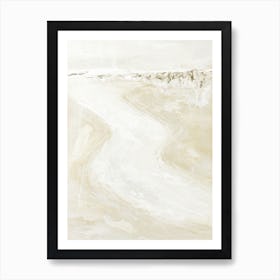 Emerging - Neutral River Abstract Landscape Painting Art Print