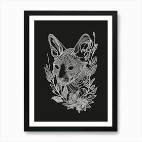 Sphynx Cat Minimalist Illustration 4 Art Print