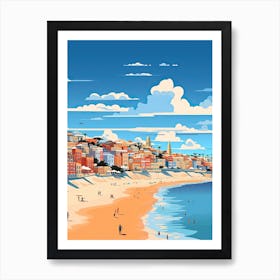 Bondi Beach, Australia, Flat Illustration 2 Art Print