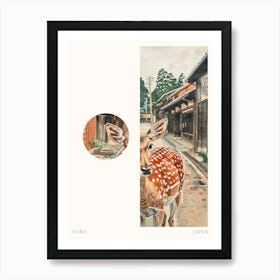 Nara Japan 2 Cut Out Travel Poster Art Print