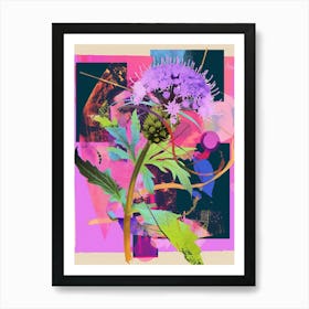 Queen Anne S Lace 2 Neon Flower Collage Art Print