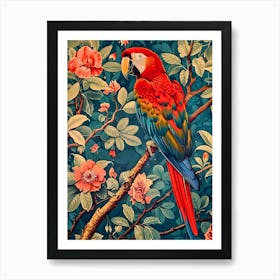 Parrot Painting Inspired By William Morris 2 Art Print