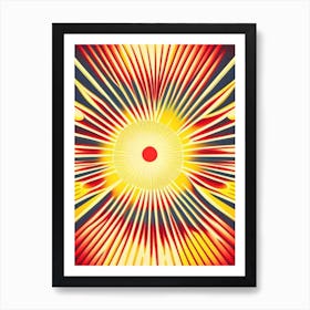 Supernova Yellow Vintage Sketch Space Art Print