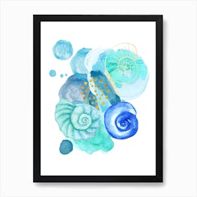 Watercolor Sea Shells Art Print