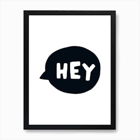 Hey Bubble Super Scandi Black Kids Art Print