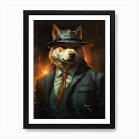 Gangster Dog Akita 3 Art Print