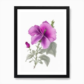 Petunia Floral Quentin Blake Inspired Illustration 1 Flower Art Print