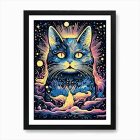 Cosmic Furfront, Psychedelic Cats series Art Print