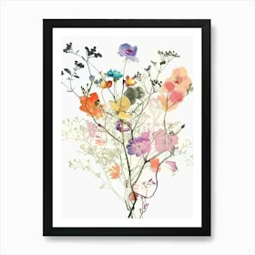 Gypsophila 3 Collage Flower Bouquet Art Print