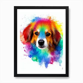 Portuguese Podengo Pequeno Rainbow Oil Painting Dog Art Print