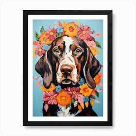 Pointer Portrait With A Flower Crown, Matisse Painting Style 4 Art Print