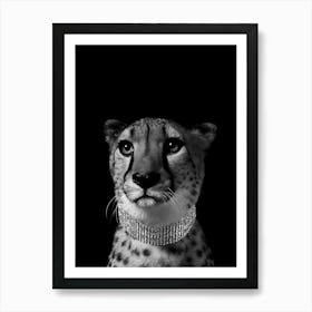 Cheetah Black And White Art Print