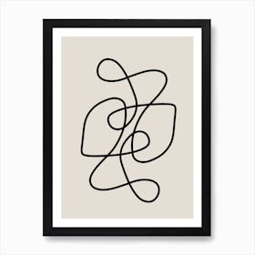 Symphony Of Balance Line Art Beige and Black Art Print