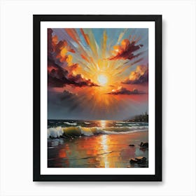 Sunset On The Beach 3 Art Print