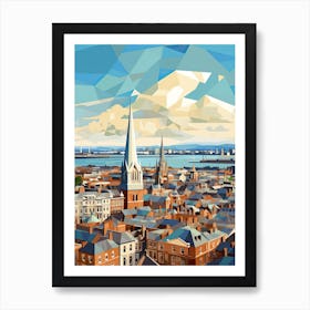 Dublin, Ireland, Geometric Illustration 2 Art Print