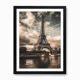 Eiffel Tower Paris France Oil Painting Style 8 Art Print