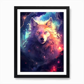 Wolf In Space Art Print