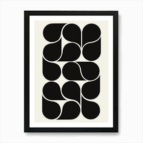 Black  Shapes Abstract Art Print