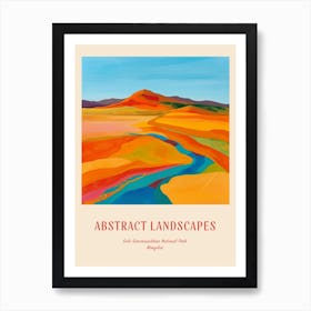 Colourful Abstract Gobi Gurvansaikhan National Park Mongolia 1 Poster Art Print