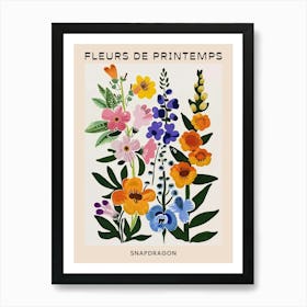 Spring Floral French Poster  Snapdragon 3 Art Print