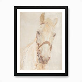 Neutral Vintage Horse Painting Rustic Farmhouse Magnolia Art Print