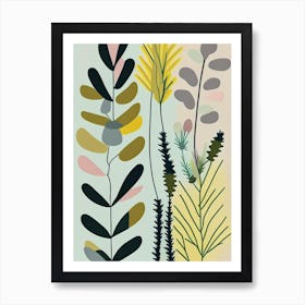 Club Moss Wildflower Modern Muted Colours Art Print