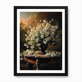 Baroque Floral Still Life Edelweiss 2 Art Print