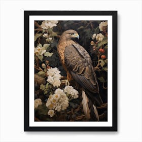 Dark And Moody Botanical Hawk 4 Art Print