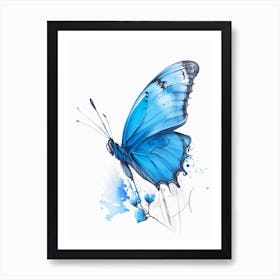 Common Blue Butterfly Graffiti Illustration 1 Art Print