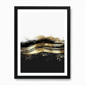 Gold And Black Abstract Painting 94 Art Print