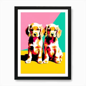 'Cocker Spaniel Pups', This Contemporary art brings POP Art and Flat Vector Art Together, Colorful Art, Animal Art, Home Decor, Kids Room Decor, Puppy Bank - 44th Art Print