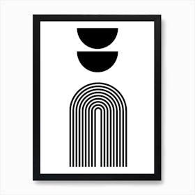 Black and white shapes 1 Art Print