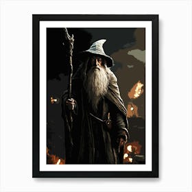 gandalf Lord Of The Rings movie 2 Art Print