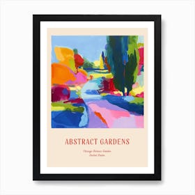 Colourful Gardens Chicago Botanic Garden Usa 1 Red Poster Art Print