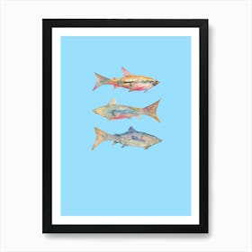 Three Fish Watercolour Art Print