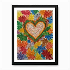 Heart With Leaves 2 Art Print