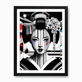 Minimal Geisha Illustration Art Print