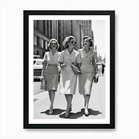 Glamorous New York Ladies Black and White Art Print