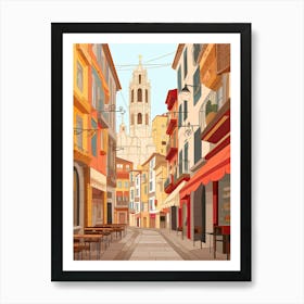 San Sebastian, Spain, Graphic Illustration 1 Art Print