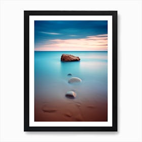 Rocky Shore At Sunset Art Print