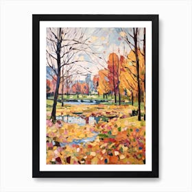 Autumn City Park Painting Regents Park London 3 Art Print