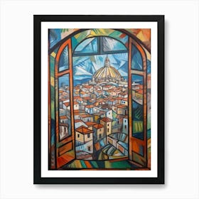 Window View Cape Town Of In The Style Of Cubism 4 Art Print