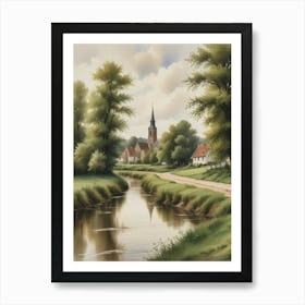 Village By The River 1 Art Print