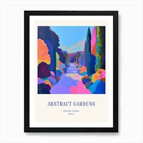 Colourful Gardens Versailles Gardens France 2 Blue Poster Art Print