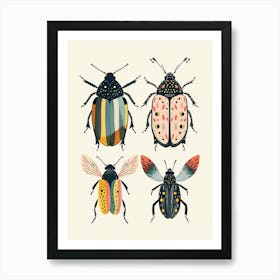 Colourful Insect Illustration Beetle 12 Art Print