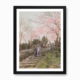 Vintage Japanese Photograph Cherry Blossom Art Print