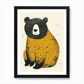 Yellow Brown Bear 3 Art Print