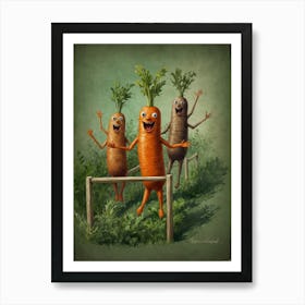 Carrots Jumping Art Print