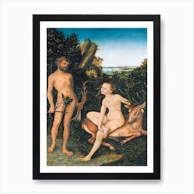 Apollo And Diana, Lucas Cranach Art Print